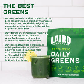 Détails de la composition de la poudre prébiotique Daily Greens