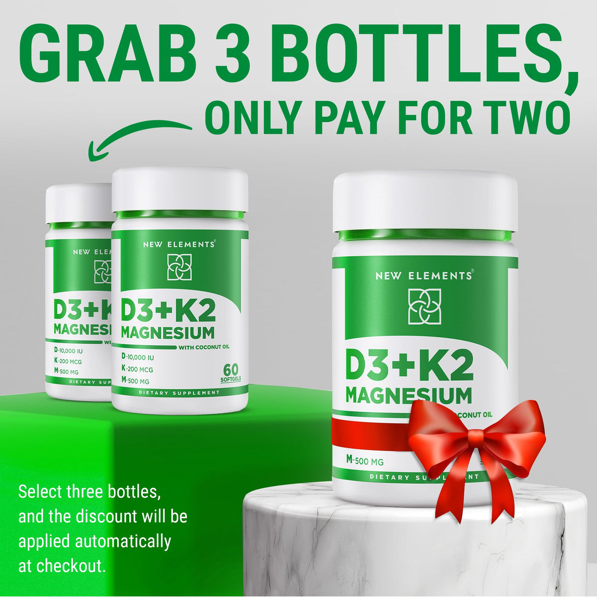 Détails de la composition de New Elements Vitamine D3 K2