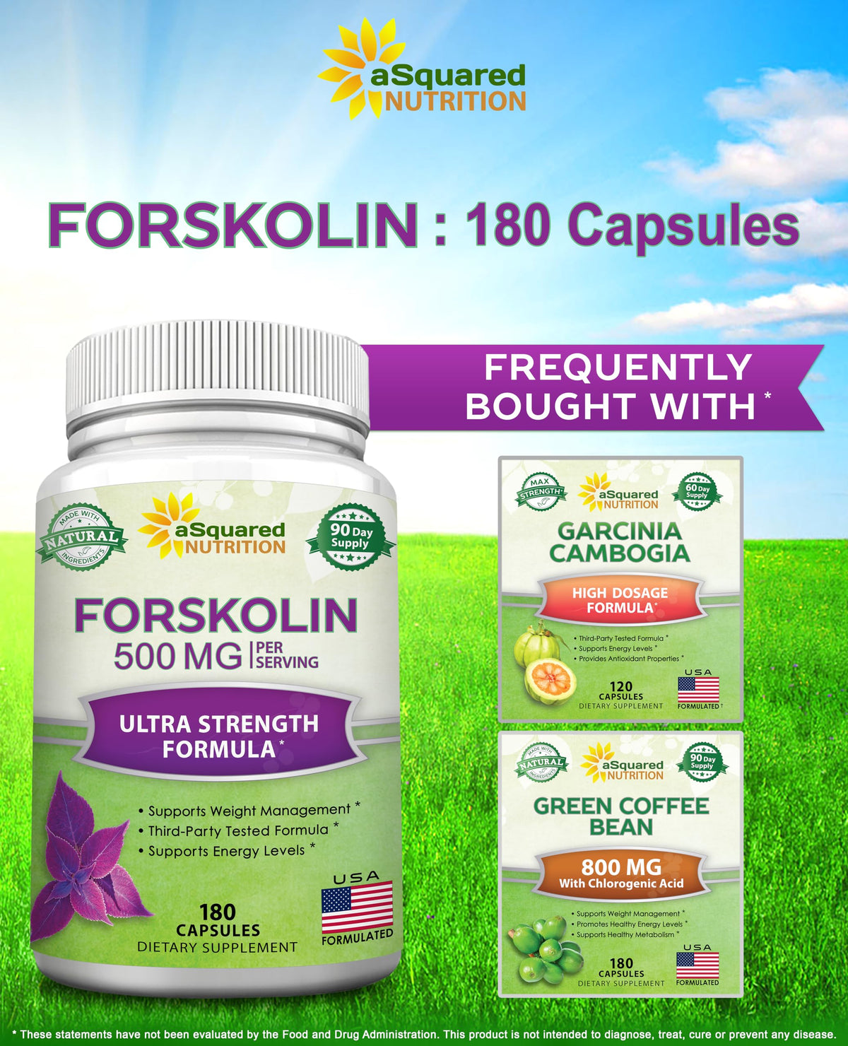 Détails de la composition des capsules aSquared Nutrition Forskolin