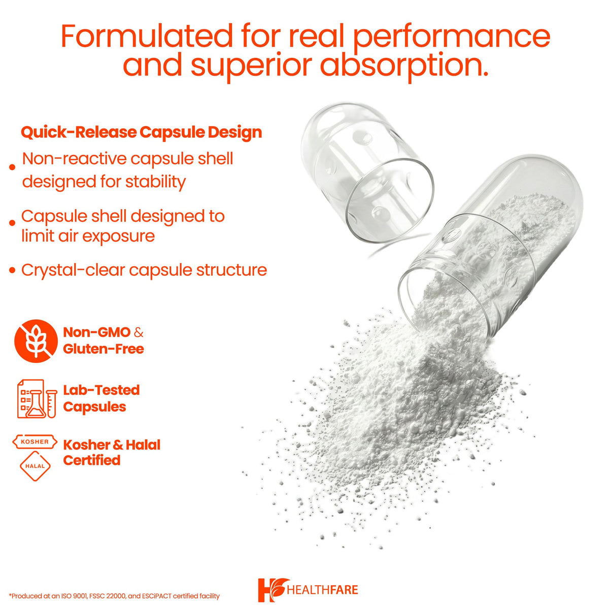 Détails de la composition des capsules de Glutathion 1000mg Healthfare