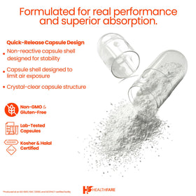 Détails de la composition des capsules de Glutathion 1000mg Healthfare