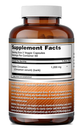 Détails de la composition du complément Amazing Nutrition Ceylon Cinnamon