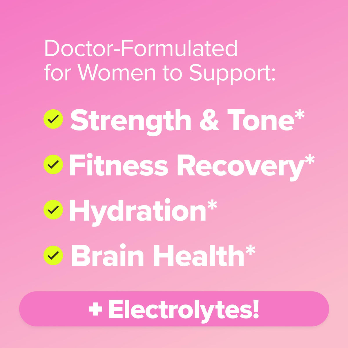 Détails de la formule O Positiv Créatine Femme + Électrolytes
