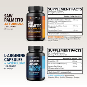 Détails de la formule Saw Palmetto et L-Arginine HAVASU NUTRITION