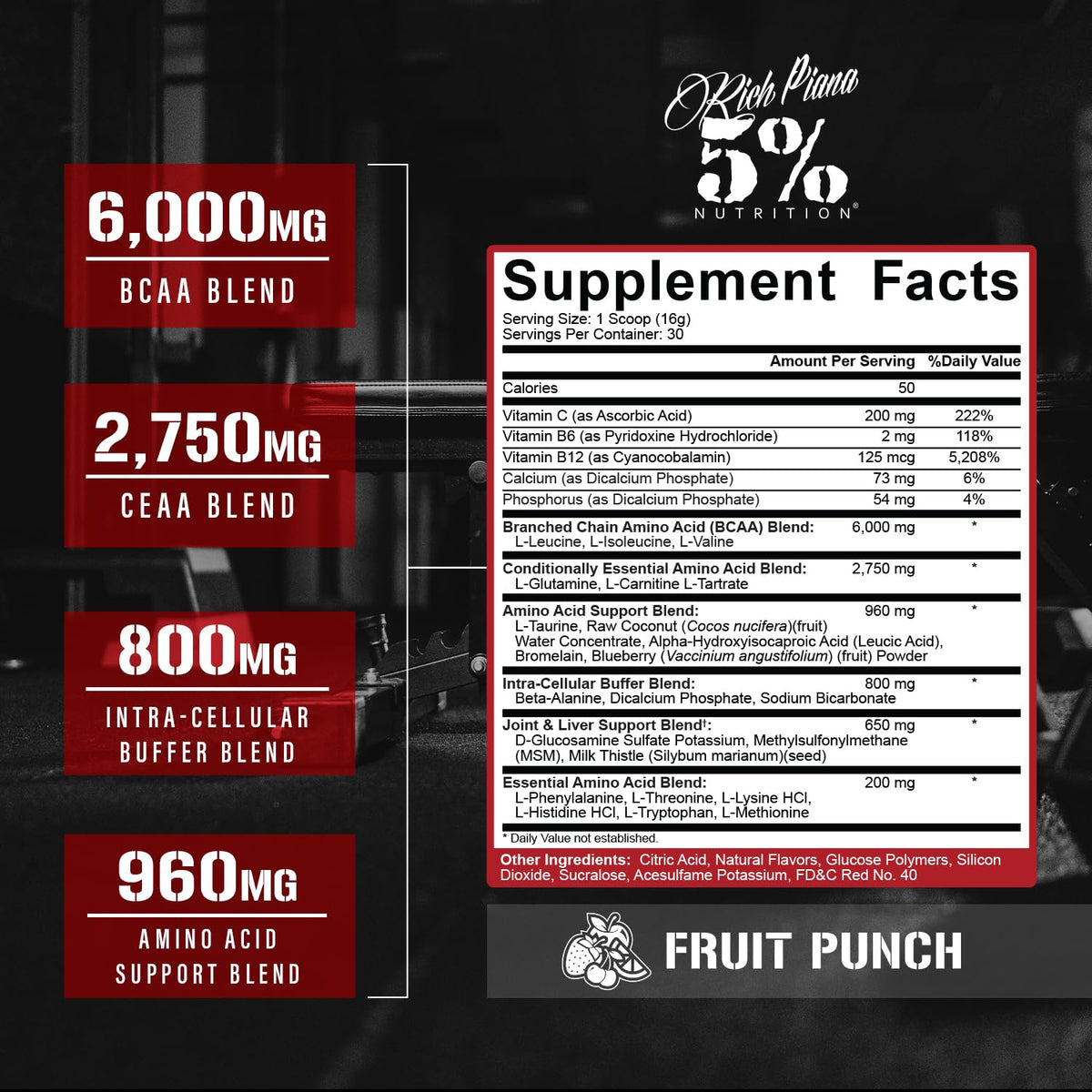 Détails de la poudre BCAA AllDayYouMay 5% Nutrition