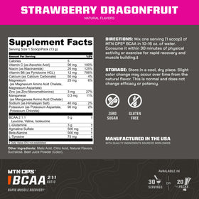 Détails de la poudre BCAA MTN OPS avec mesure