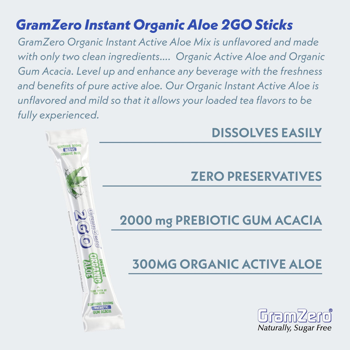 Détails de la poudre d'Aloe Vera GramZero
