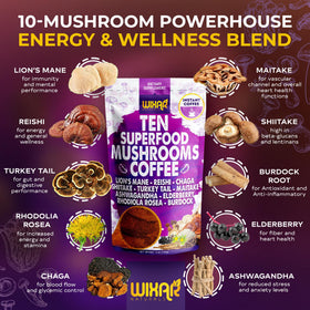 Détails de la poudre de café aux champignons WIXAR NATURALS