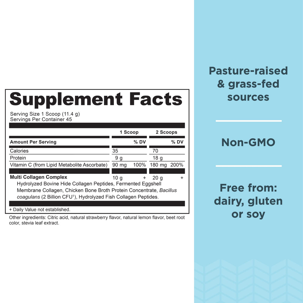 Détails de la poudre de collagène Ancient Nutrition dans un verre