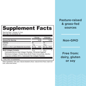 Détails de la poudre de collagène Ancient Nutrition dans un verre