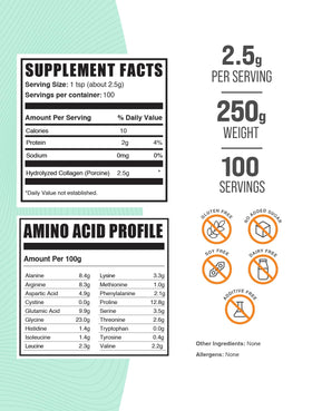 Détails de la poudre de collagène BulkSupplements