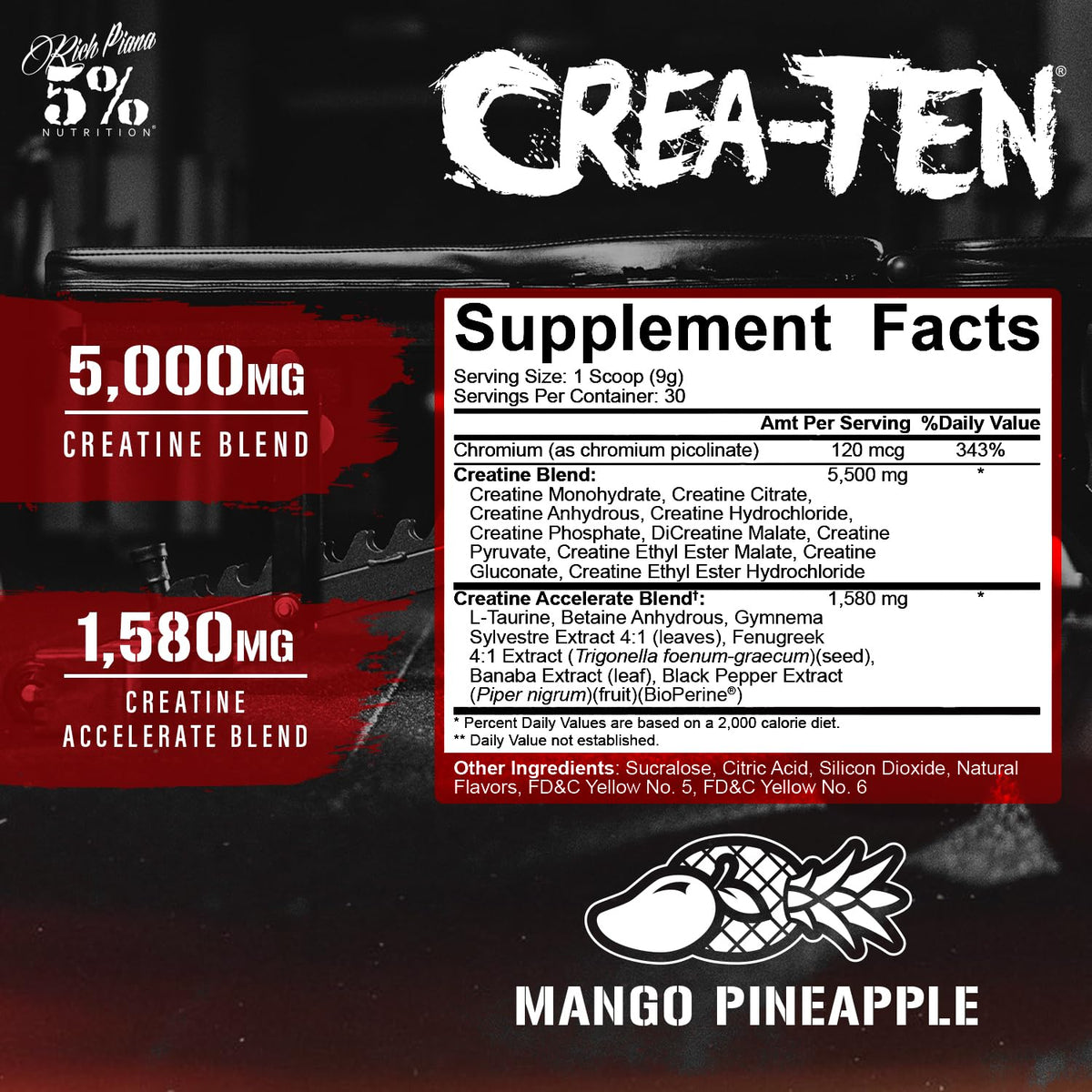 Détails de la poudre de créatine CreaTEN 5% Nutrition