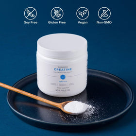 Détails de la poudre de créatine Isagenix, texture fine