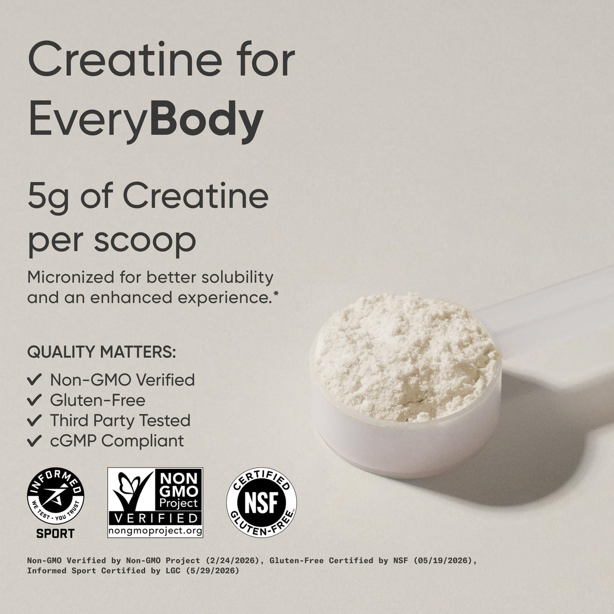 Détails de la poudre de créatine monohydrate Sports Research