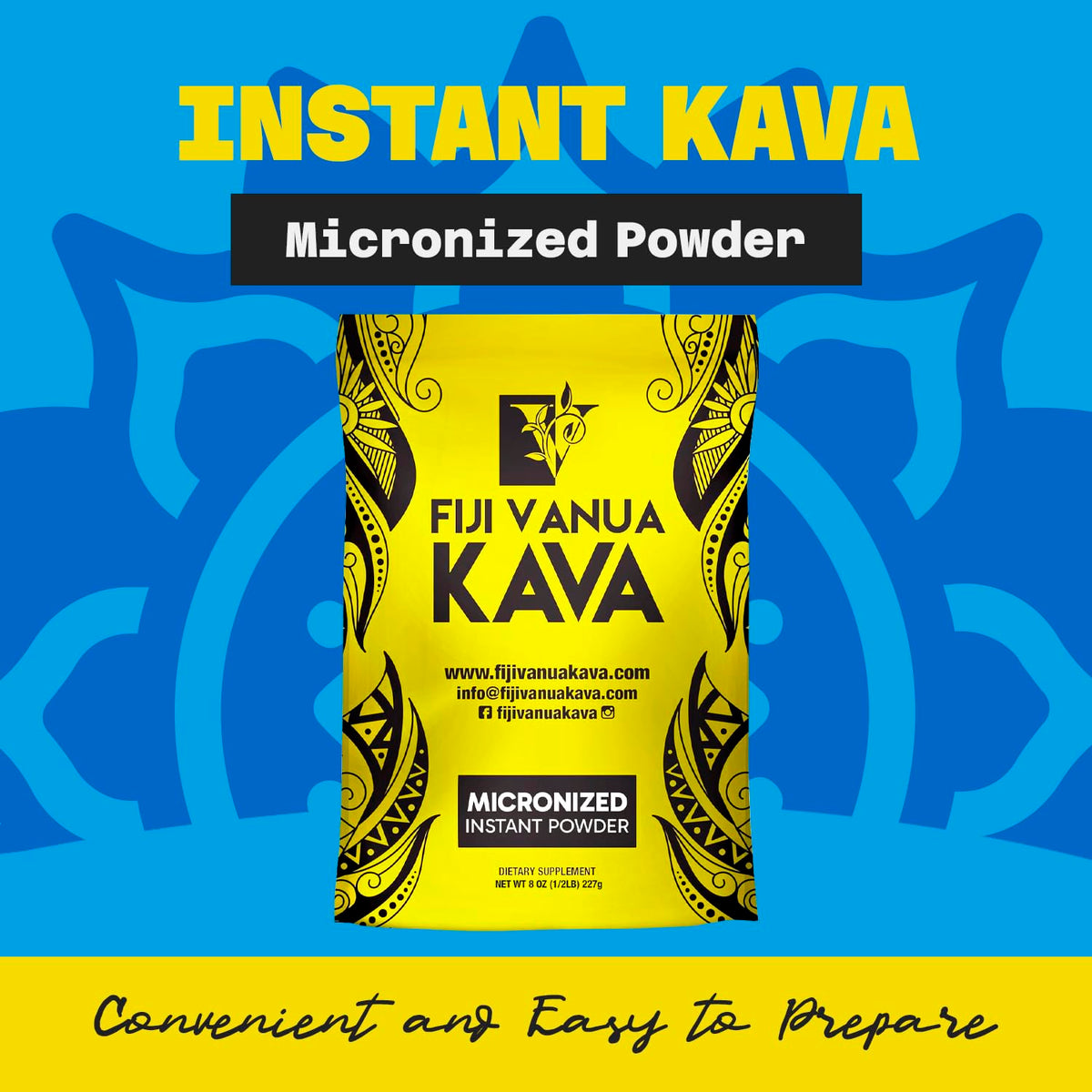 Détails de la poudre de kava micronisée Fiji Vanua