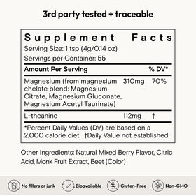 Détails de la poudre de magnésium Magnesi-Om de Moon Juice