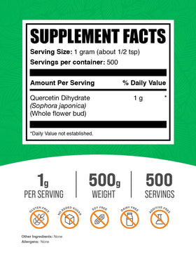 Détails de la poudre de Quercétine Dihydratée BulkSupplements