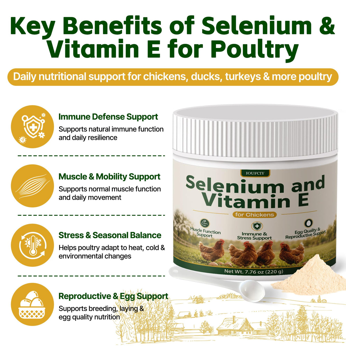 Détails de la poudre de sélénium et vitamine E IOUFCIY