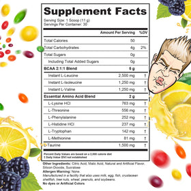 Détails de la poudre EAA BCAA Cutler Nutrition dans un verre