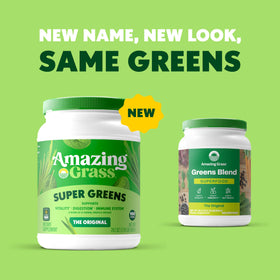 Détails de la poudre Super Greens Bio Amazing Grass dans un bol