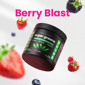 Détails de la poudre SuperGreens NutraChamps dans un bol