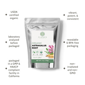 Détails de la racine d'astragale bio Elanen Naturals