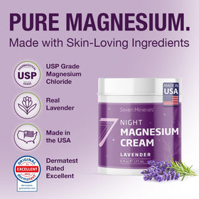 Détails de la texture de la crème de magnésium Seven Minerals