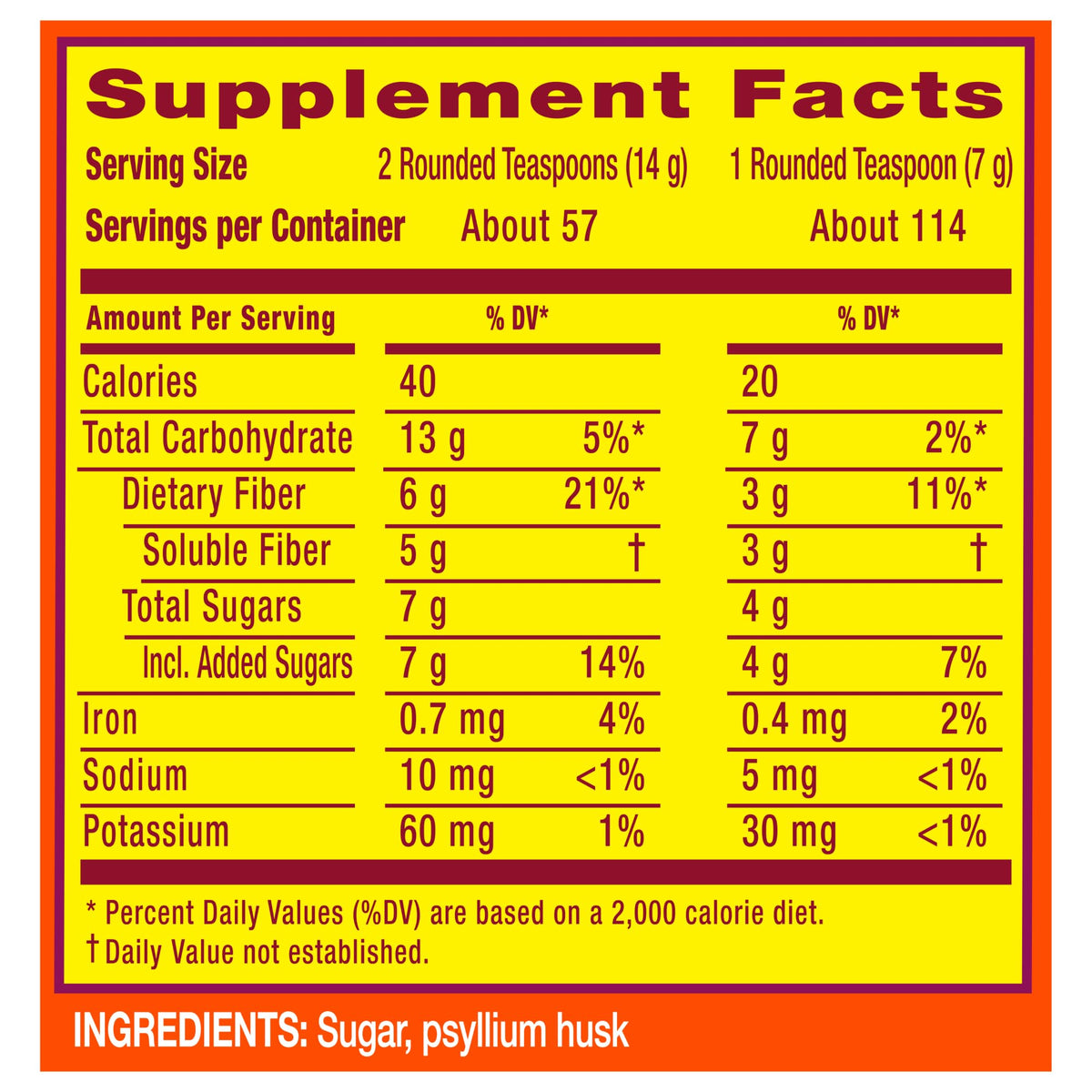 Détails de la texture de la poudre de psyllium Metamucil