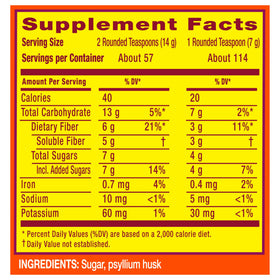 Détails de la texture de la poudre de psyllium Metamucil