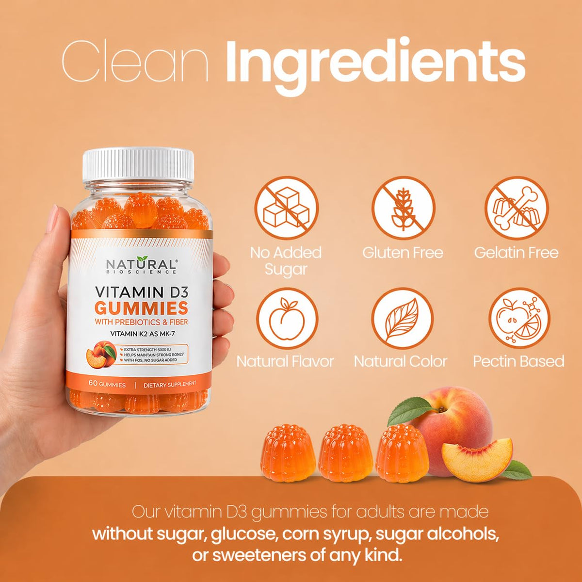 Détails des bonbons D3 K2 Natural BioScience