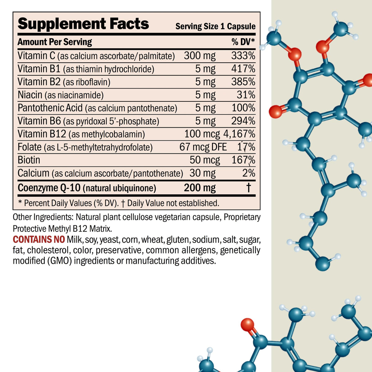 Détails des capsules ANDREW LESSMAN Coenzyme Q10 200 mg