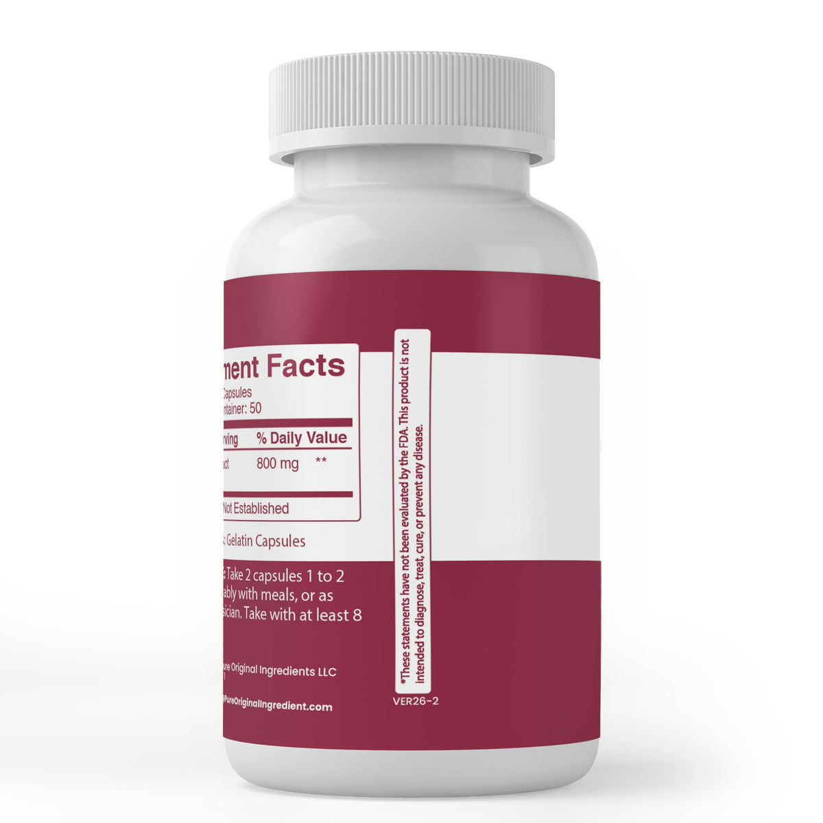 Détails des capsules d'extrait de cerise acidulée PURE ORIGINAL INGREDIENTS
