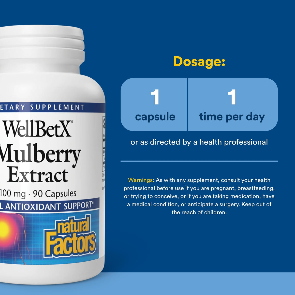 Détails des capsules d'extrait de mûrier Natural Factors