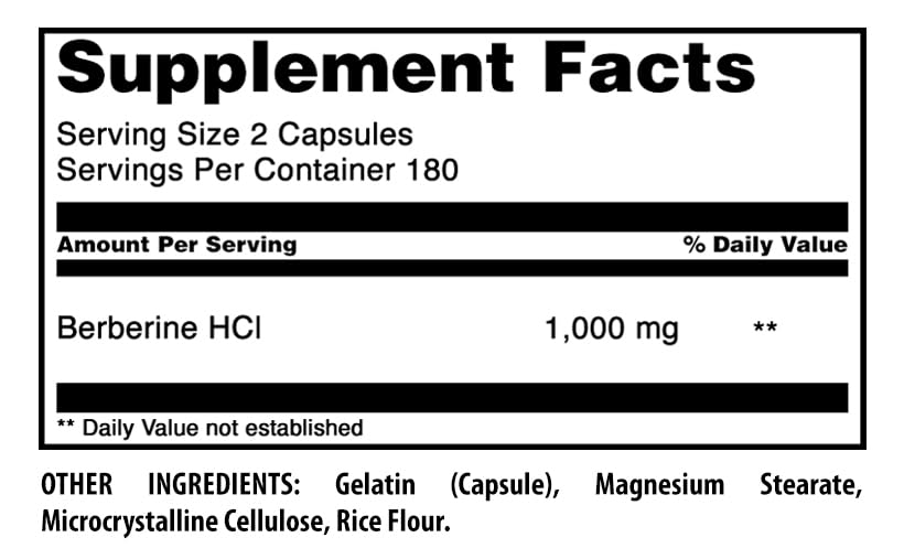 Détails des capsules de berbérine Amazing Nutrition