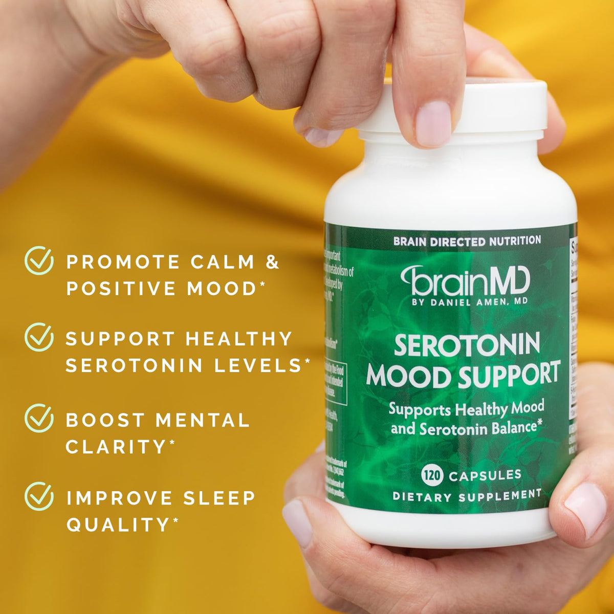 Détails des capsules de BrainMD soutenant l'humeur