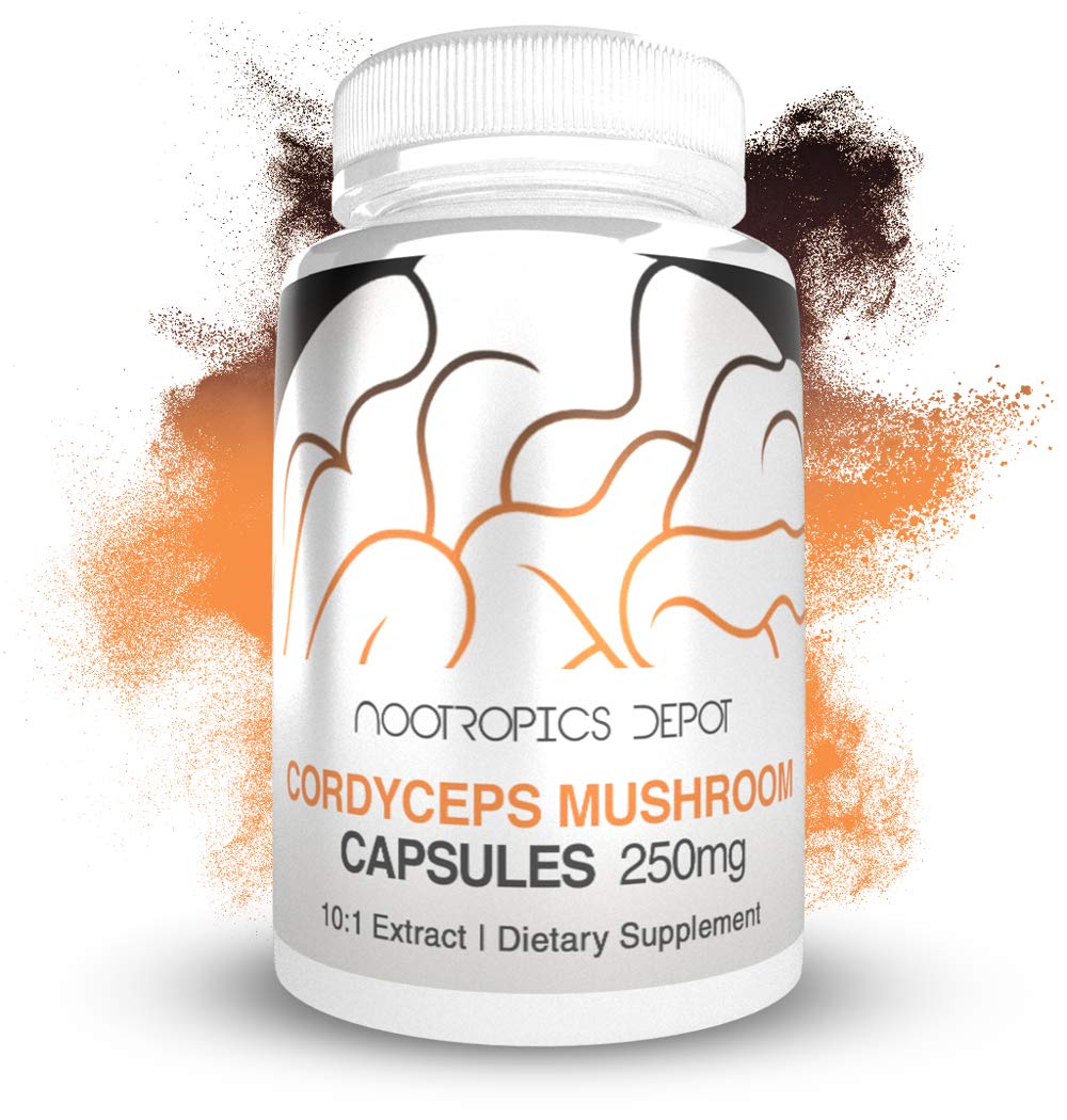 Détails des capsules de champignon Cordyceps 250mg Nootropics Depot