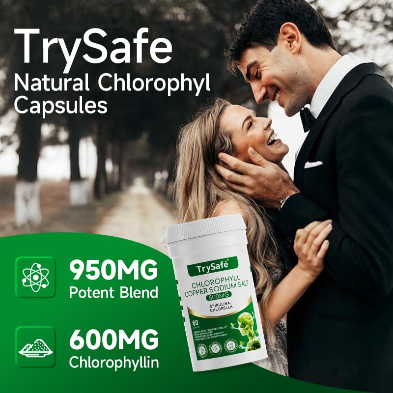 Détails des capsules de chlorophylle TrySafe avec étiquette
