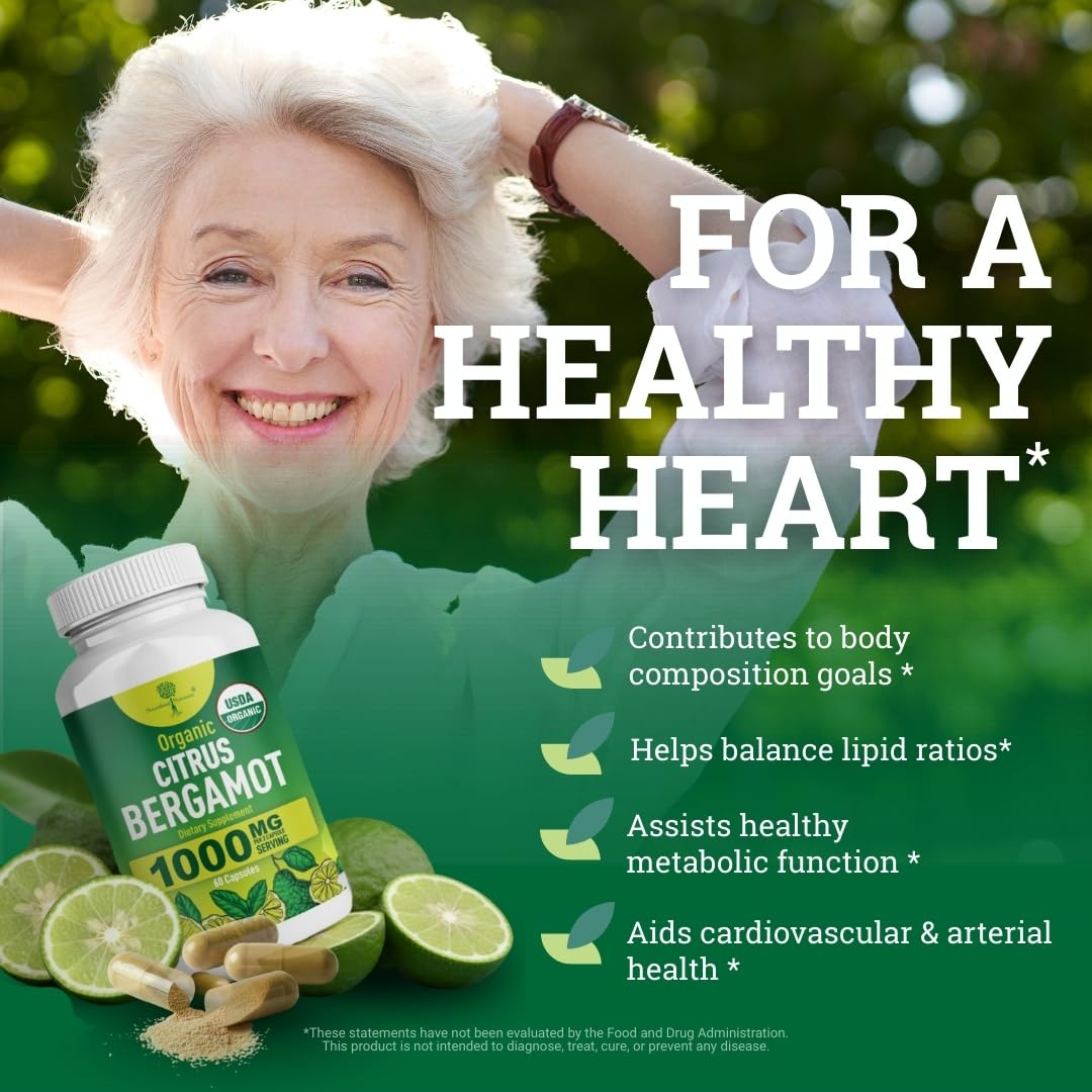 Détails des capsules de Citrus Bergamot Bio, sans agents de remplissage