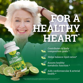 Détails des capsules de Citrus Bergamot Bio, sans agents de remplissage
