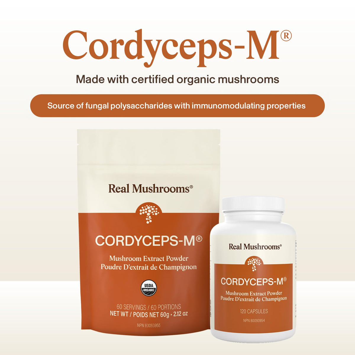 Détails des capsules de Cordyceps de Real Mushrooms