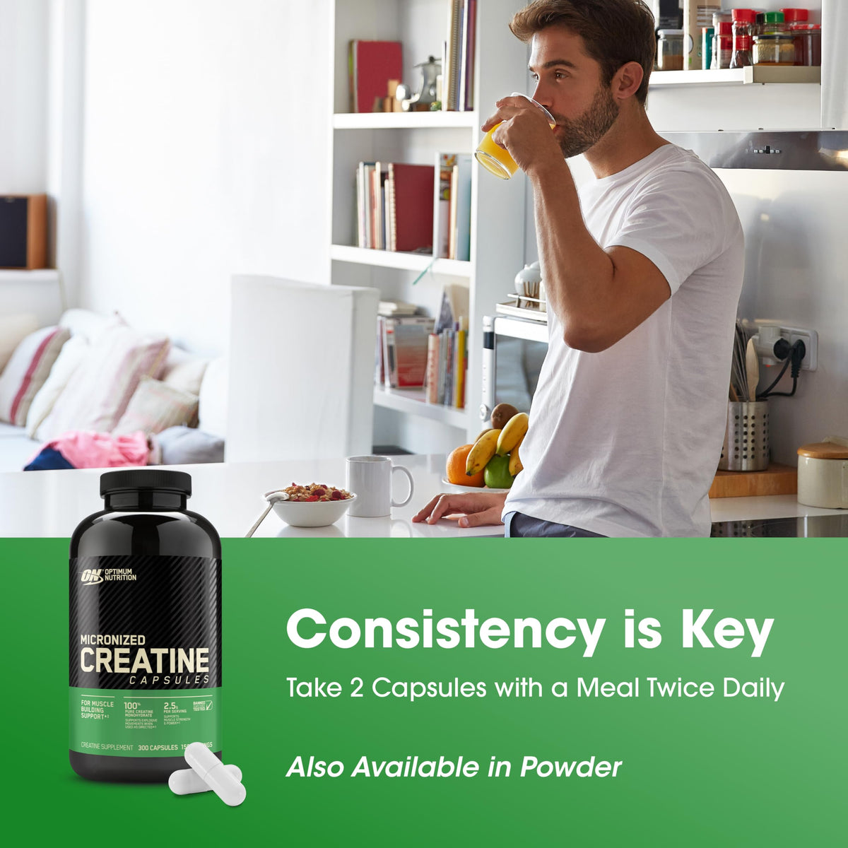 Détails des capsules de créatine monohydrate Optimum Nutrition