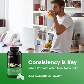 Détails des capsules de créatine monohydrate Optimum Nutrition