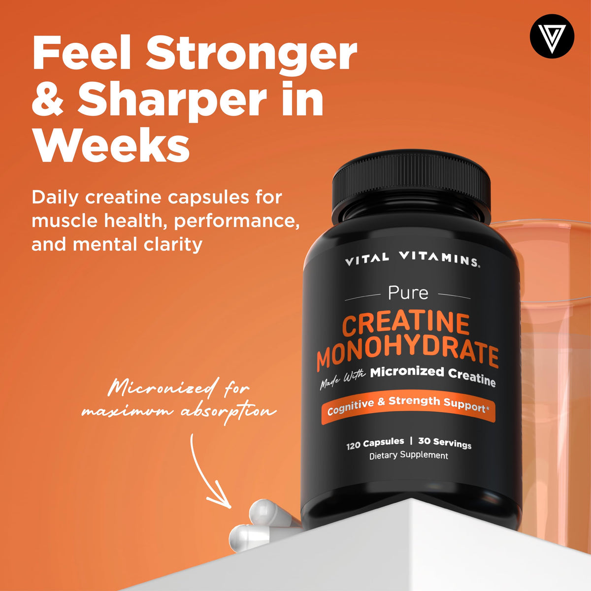 Détails des capsules de créatine Vital Vitamins