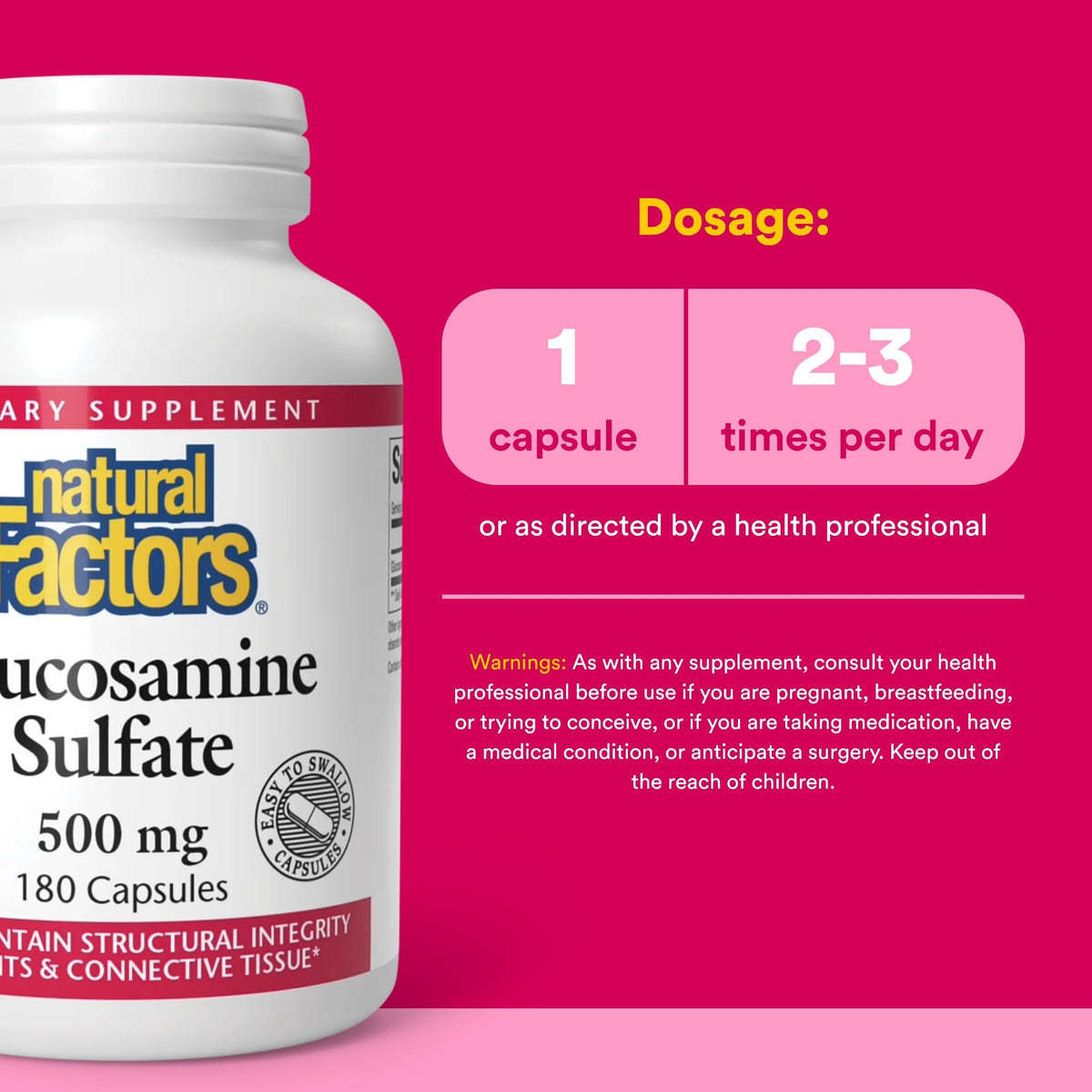 Détails des capsules de Glucosamine Sulfate Natural Factors
