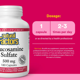 Détails des capsules de Glucosamine Sulfate Natural Factors
