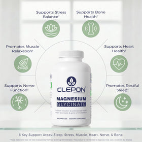 Détails des capsules de glycinate de magnésium CLEPON
