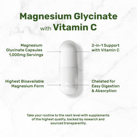 Détails des capsules de glycinate de magnésium et vitamine C