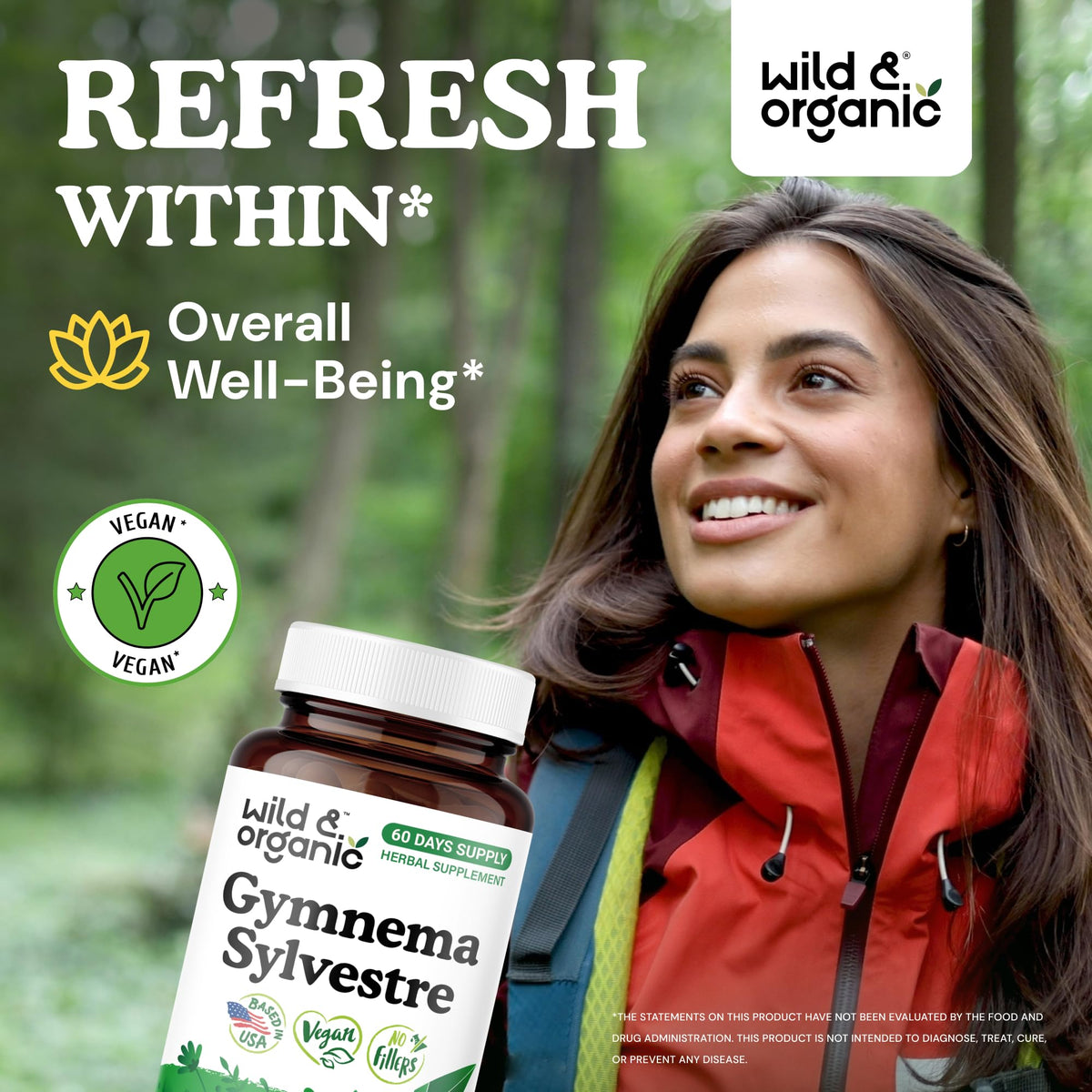 Détails des capsules de Gymnema Wild & Organic montrant la texture
