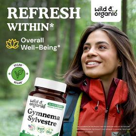 Détails des capsules de Gymnema Wild & Organic montrant la texture