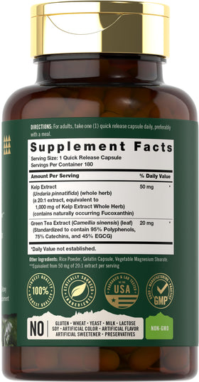 Détails des capsules de Kelp Tahoe Nutritionals